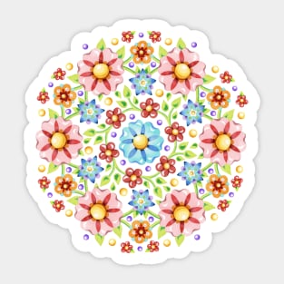 Millefiori Floral Flower Crown Sticker